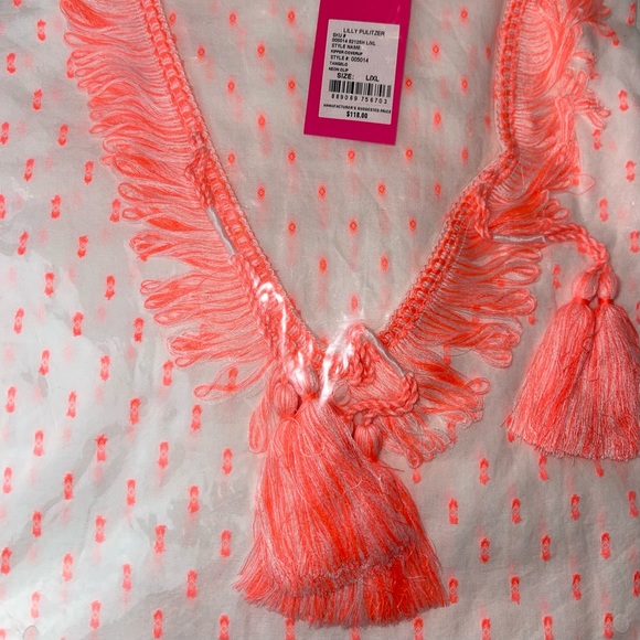 LILLY PULITZER Kipper Cover-Up Tangelo Neon Clip Beach Dress Swimwear - Picture 7 of 9